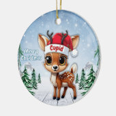 Cupid Baby Deer, Fawn, Doe, Reindeer 🦌🎄 Keramisch Ornament (Links)