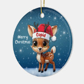 Cupid Baby Deer, Fawn, Doe, Reindeer🦌 🎄 Keramisch Ornament (Links)