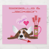 Cupid Basset Hond Sparkling Wijnetiket (Enkel label)