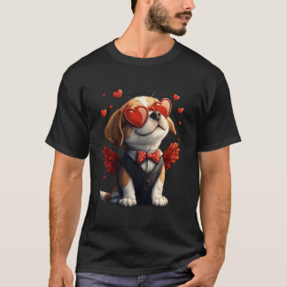 Cupid Beagle Valentijnsdag hondenliefhebber cadeau T-shirt