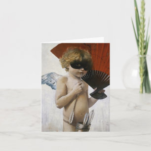 Cupid bij de Masker Ball Feestdagen Kaart