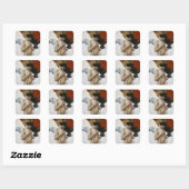 Cupid bij de Masker Ball Vierkante Sticker (Vel)