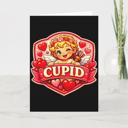 Cupid Blonde Valentijn Kaart (Voorkant)
