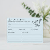 Cupid Blue Bridal Shower Recipe For The Bride Informatiekaartje (Staand voorkant)