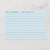 Cupid Blue Bridal Shower Recipe For The Bride Informatiekaartje (Achterkant)