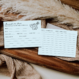 Cupid Blue Bridal Shower Recipe For The Bride Informatiekaartje