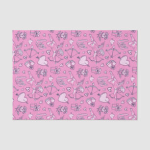 Cupid Boog Pijl Roze Rozen Patroon Valentijnsdag Tissuepapier