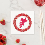 Cupid Bow & Arrow en Hearts Paper Napkin Servet (Insitu)