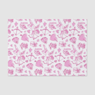 Cupid Bow Arrow roze Love Pattern Valentijnsdag Tissuepapier