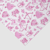Cupid Bow Arrow roze Love Pattern Valentijnsdag Tissuepapier (Detail)