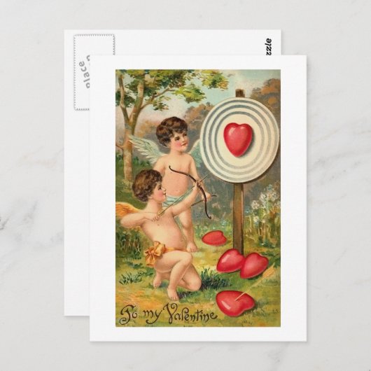 Cupid Bow en Arrow Heart Briefkaart (Voorkant / Achterkant)