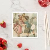 Cupid Boy and Girl in Pink Valentijn Servetten (Insitu)