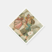 Cupid Boy and Girl in Pink Valentijn Servetten (Hoek)