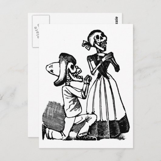 Cupid Calavera, Skeleton Lovers c. jaren '00 Briefkaart (Voorkant / Achterkant)