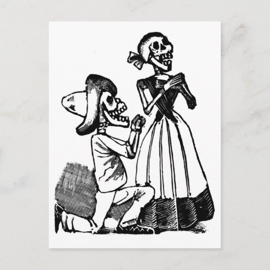 Cupid Calavera, Skeleton Lovers c. jaren '00 Briefkaart (Voorkant)