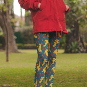 Cupid Cats Valentijnsdag Oranje, rood en blauw Leggings