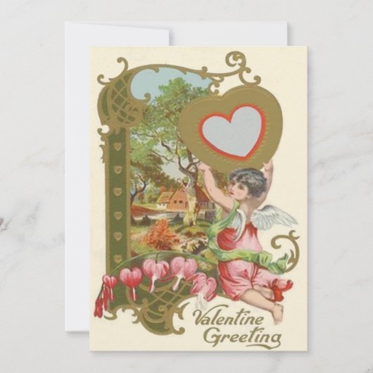 Cupid Cherub Angel Heart Wedding Uitnodiging (Voorkant)
