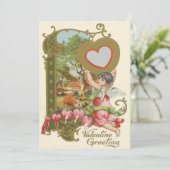 Cupid Cherub Angel Heart Wedding Uitnodiging (Staand voorkant)