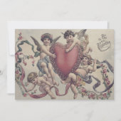 Cupid Cherub Angel Heart Wedding Uitnodiging (Voorkant)