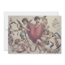 Cupid Cherub Angel Heart Wedding Uitnodiging