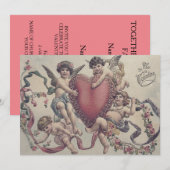 Cupid Cherub Angel Heart Wedding Uitnodiging (Voorkant / Achterkant)