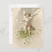 Cupid Cherub Angel Valentijn Daisy Feestdagenkaart (Voorkant / Achterkant)