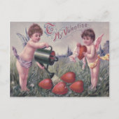 Cupid Cherub Angel Watering Heart Briefkaart (Voorkant)