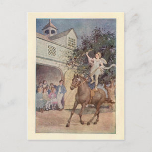 Cupid Child Angel & Horse w/Bow en Arrow Briefkaart