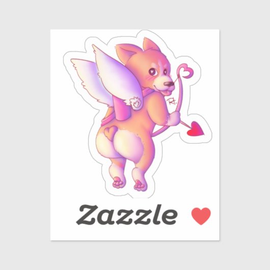 Cupid Corgi Sticker (Vel)