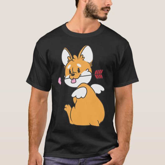 Cupid Corgi T-shirt (Voorkant)
