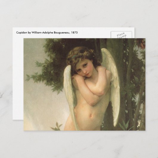 Cupid (Cupidon) Angel Portrait van Bouguereau Briefkaart (Voorkant / Achterkant)