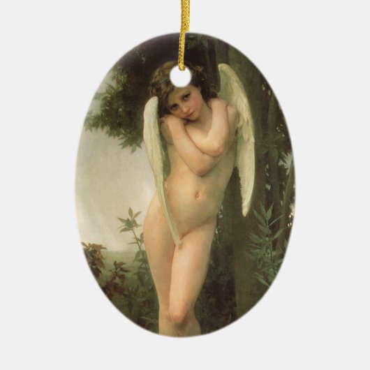 Cupid (Cupidon) Angel Portrait van Bouguereau Keramisch Ornament (Voorkant)