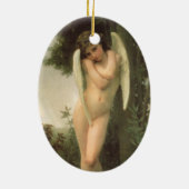 Cupid (Cupidon) Angel Portrait van Bouguereau Keramisch Ornament (Achterkant)