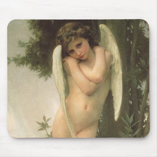Cupid (Cupidon) Angel Portrait van Bouguereau Muismat (Voorkant)