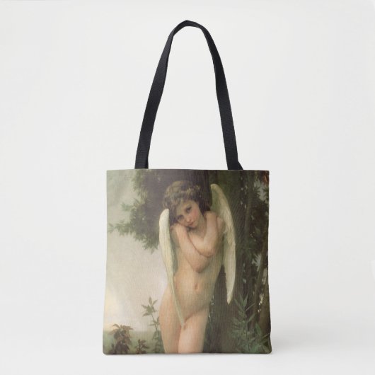 Cupid (Cupidon) Angel Portrait van Bouguereau Tote Bag (Voorkant)
