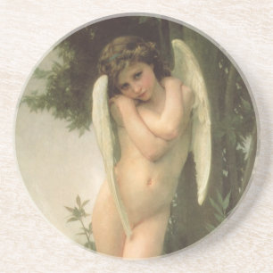 Cupid (Cupidon) Angel Portrait van Bouguereau Zandsteen Onderzetter