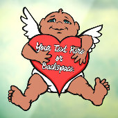 Cupid Decal Personalized Love Hugs Window Cling (Vel 3)