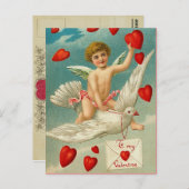 Cupid die harten op een duif levert briefkaart (Voorkant / Achterkant)