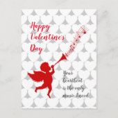 Cupid die muziek speelt op Valentijnsdag Briefkaart (Voorkant)