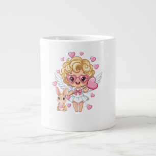 Cupid en Bunny Dans Grote Koffiekop