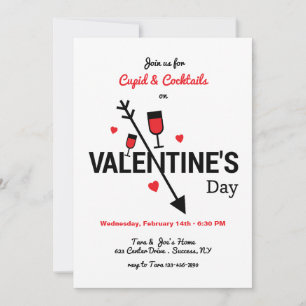 Cupid en Cocktails Valentijnsdag Kaart