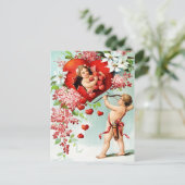 Cupid en een douche van het hart briefkaart (Staand voorkant)