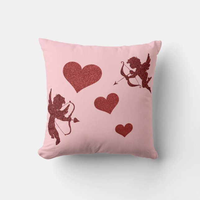 Cupid en harten Sierkussen (Voorkant)