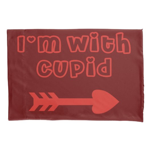 Cupid en ik zijn met Cupid Kussensloop (Voorkant-Links)