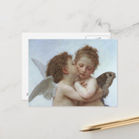 Cupid en Psyche als kind Briefkaart (Voorkant / Achterkant in situ)