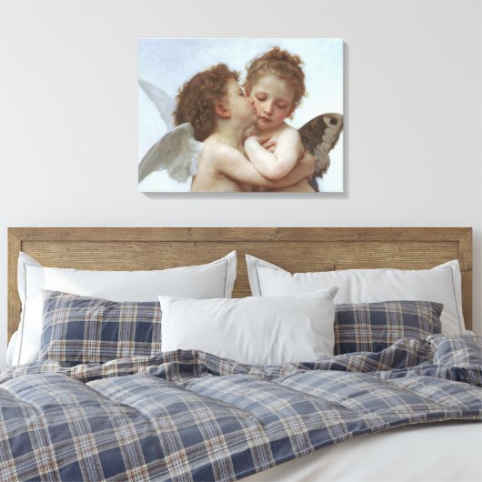 Cupid en Psyche als kind Canvas Afdruk (Insitu (Slaapkamer))