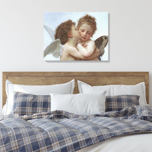 Cupid en Psyche als kind Canvas Afdruk (Insitu (Slaapkamer))