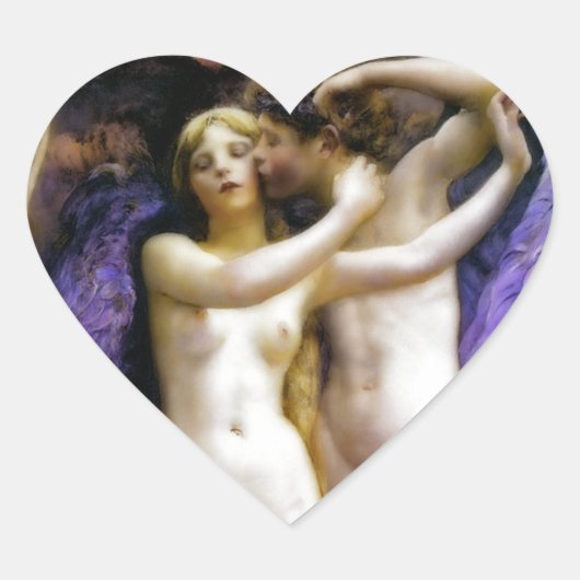 Cupid en Psyche Hart Sticker (Voorkant)