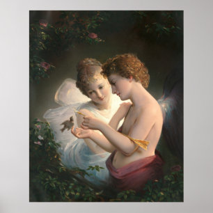 Cupid en Psyche, Louis Prang Poster