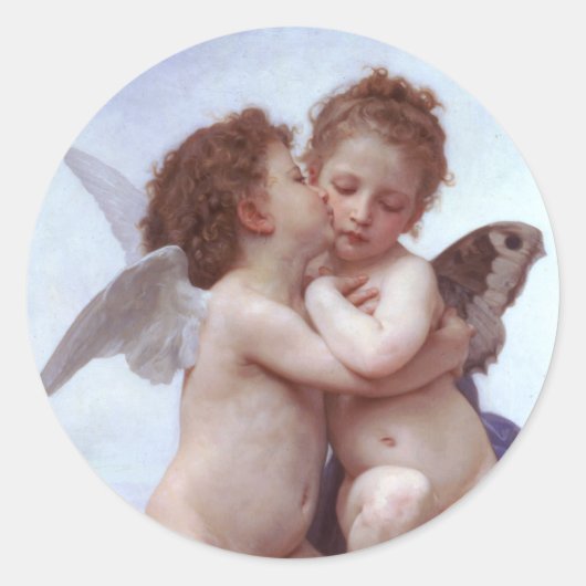 Cupid en Psyche Ronde Sticker (Voorkant)